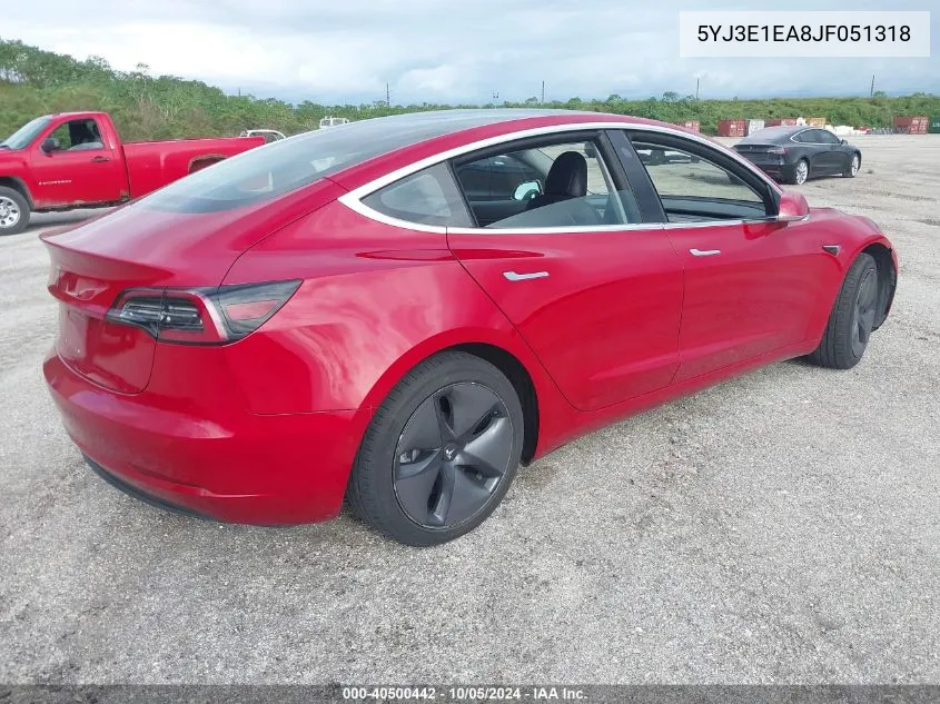 2018 Tesla Model 3 VIN: 5YJ3E1EA8JF051318 Lot: 40500442