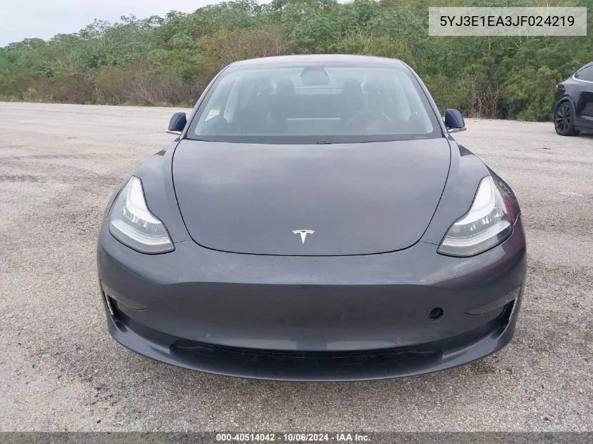 2018 Tesla Model 3 Long Range/Mid Range VIN: 5YJ3E1EA3JF024219 Lot: 40514042