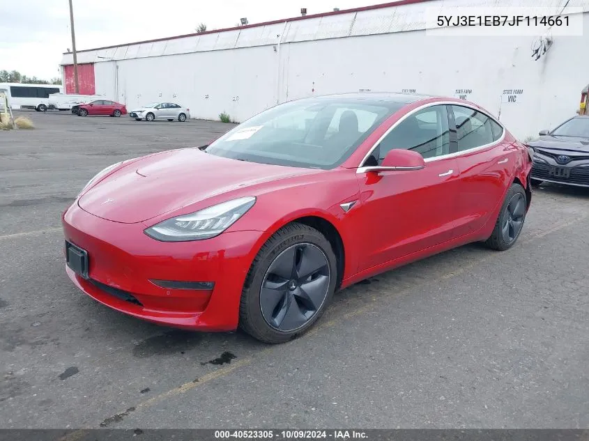 2018 Tesla Model 3 Long Range/Performance VIN: 5YJ3E1EB7JF114661 Lot: 40523305