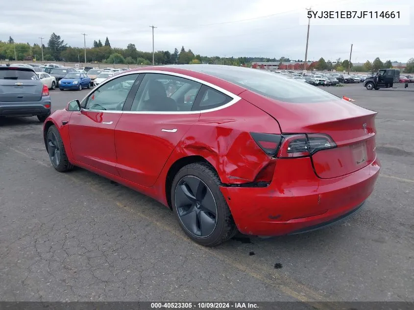 2018 Tesla Model 3 Long Range/Performance VIN: 5YJ3E1EB7JF114661 Lot: 40523305