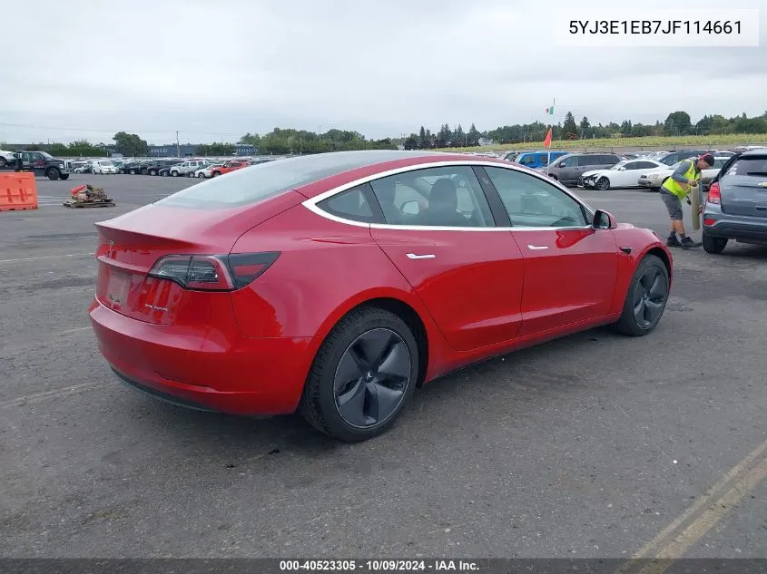 2018 Tesla Model 3 Long Range/Performance VIN: 5YJ3E1EB7JF114661 Lot: 40523305