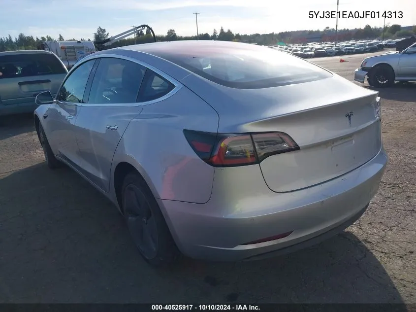 2018 Tesla Model 3 Long Range/Mid Range VIN: 5YJ3E1EA0JF014313 Lot: 40525917