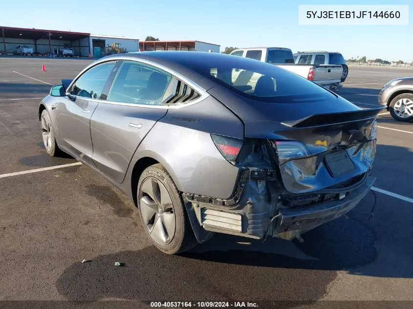 2018 Tesla Model 3 Long Range/Performance VIN: 5YJ3E1EB1JF144660 Lot: 40537164