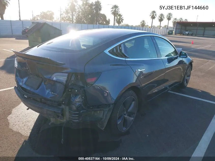 2018 Tesla Model 3 Long Range/Performance VIN: 5YJ3E1EB1JF144660 Lot: 40537164