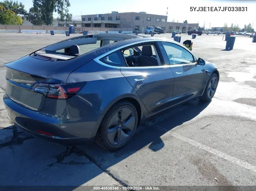 2018 Tesla Model 3 VIN: 5YJ3E1EA7JF033831 Lot: 40538348