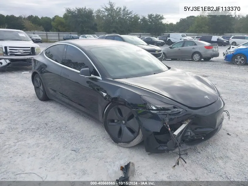 2018 Tesla Model 3 Long Range/Performance VIN: 5YJ3E1EB2JF113370 Lot: 40568565