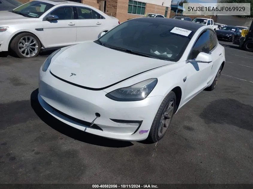 2018 Tesla Model 3 Long Range/Mid Range VIN: 5YJ3E1EA6JF069929 Lot: 40582056