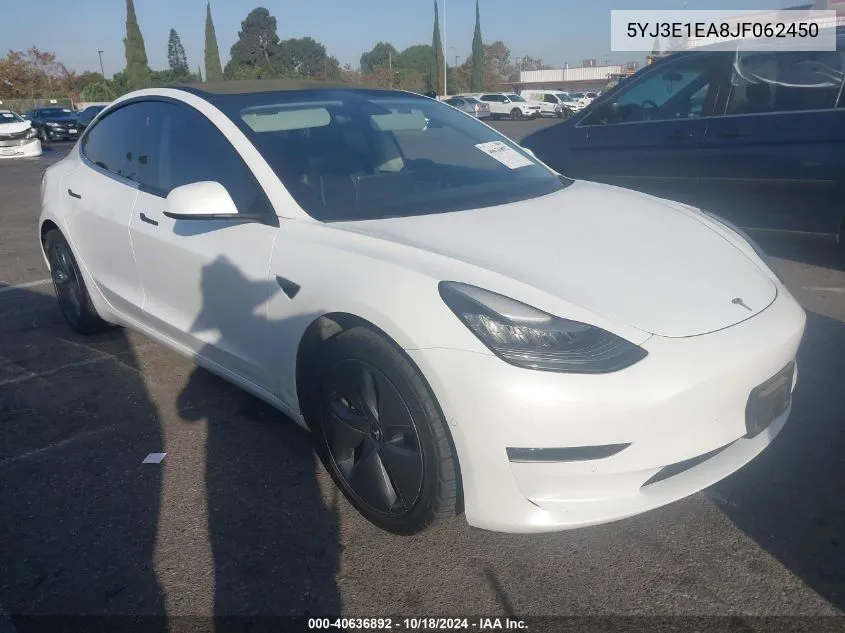 2018 Tesla Model 3 Long Range/Mid Range VIN: 5YJ3E1EA8JF062450 Lot: 40636892