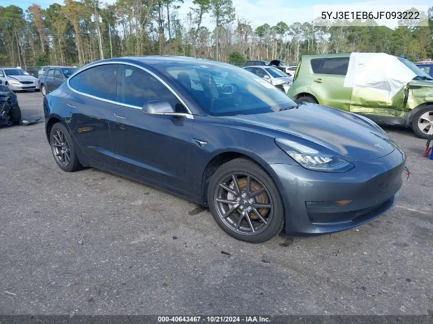 2018 Tesla Model 3 VIN: 5YJ3E1EB6JF093222 Lot: 40643467