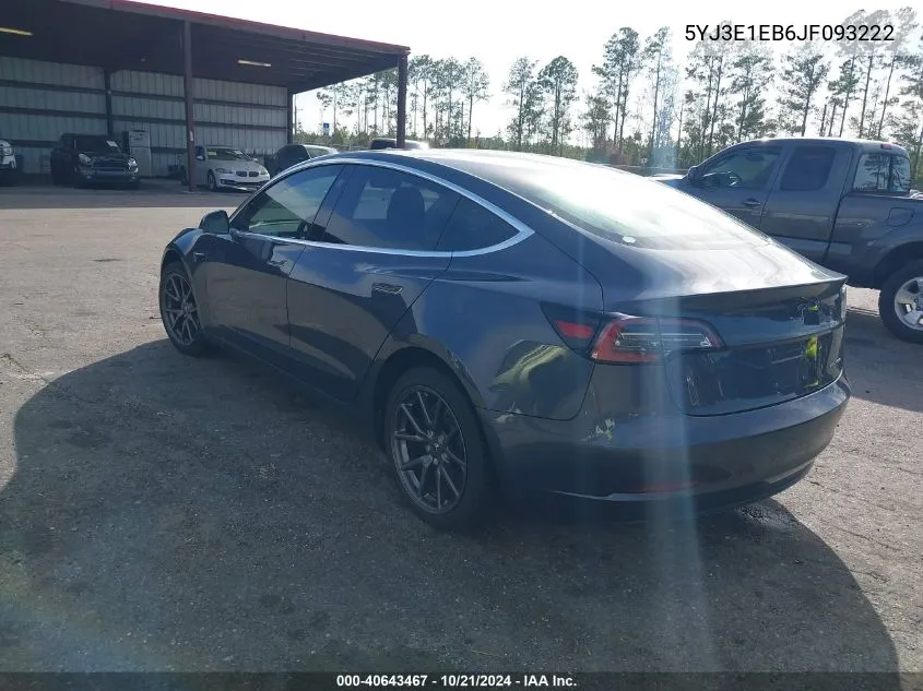 2018 Tesla Model 3 VIN: 5YJ3E1EB6JF093222 Lot: 40643467