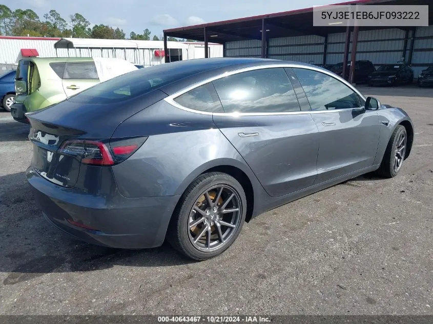 2018 Tesla Model 3 VIN: 5YJ3E1EB6JF093222 Lot: 40643467