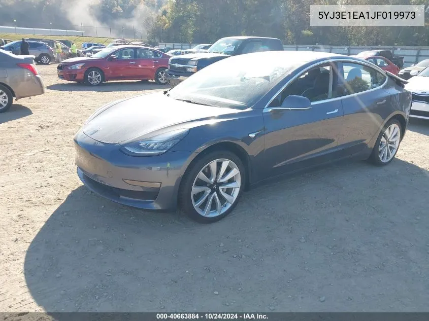 2018 Tesla Model 3 Long Range/Mid Range VIN: 5YJ3E1EA1JF019973 Lot: 40663884