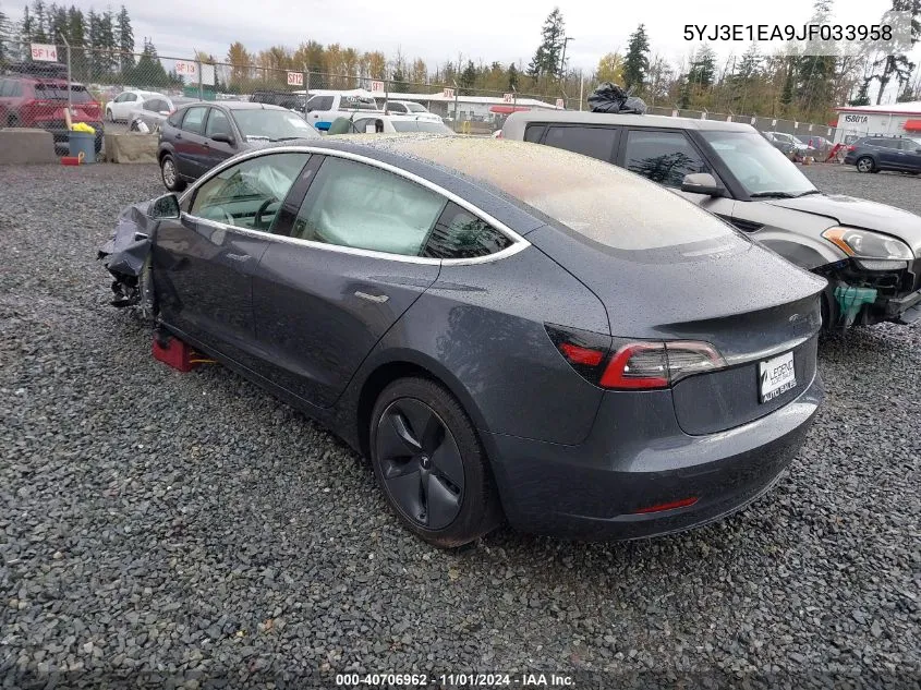 2018 Tesla Model 3 Long Range/Mid Range VIN: 5YJ3E1EA9JF033958 Lot: 40706962