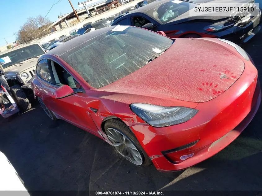 5YJ3E1EB7JF115910 2018 Tesla Model 3 Long Range/Performance