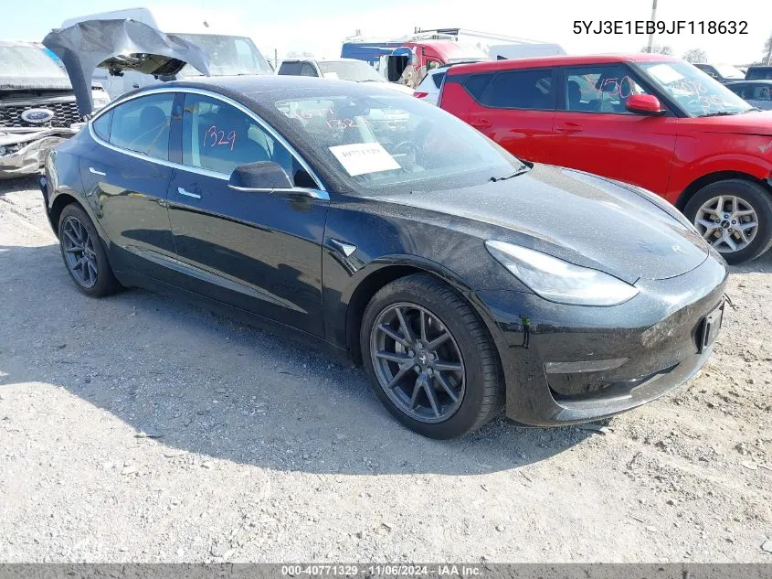 2018 Tesla Model 3 Long Range/Performance VIN: 5YJ3E1EB9JF118632 Lot: 40771329