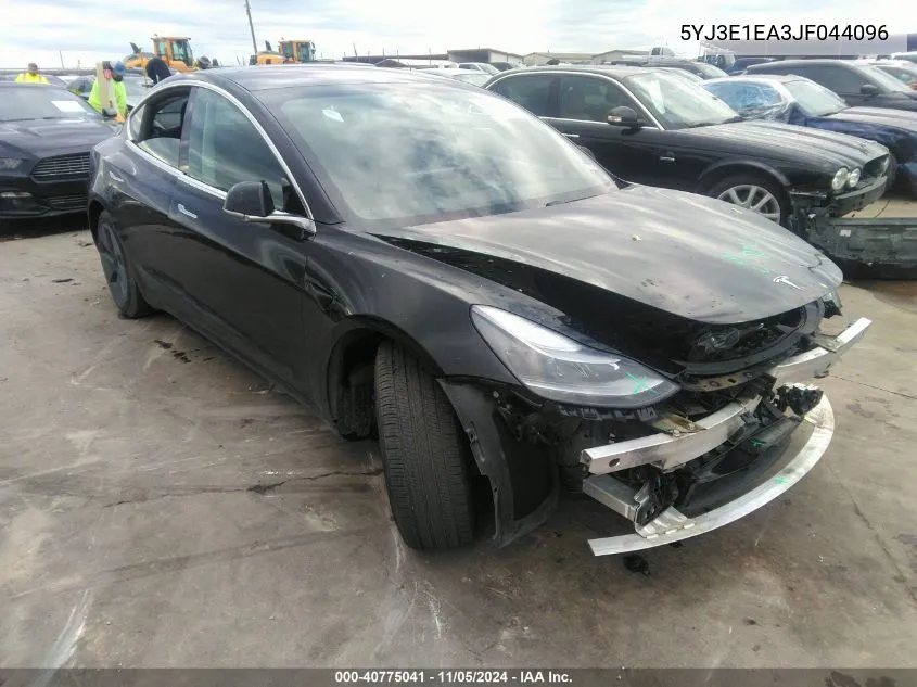 2018 Tesla Model 3 Long Range/Mid Range VIN: 5YJ3E1EA3JF044096 Lot: 40775041