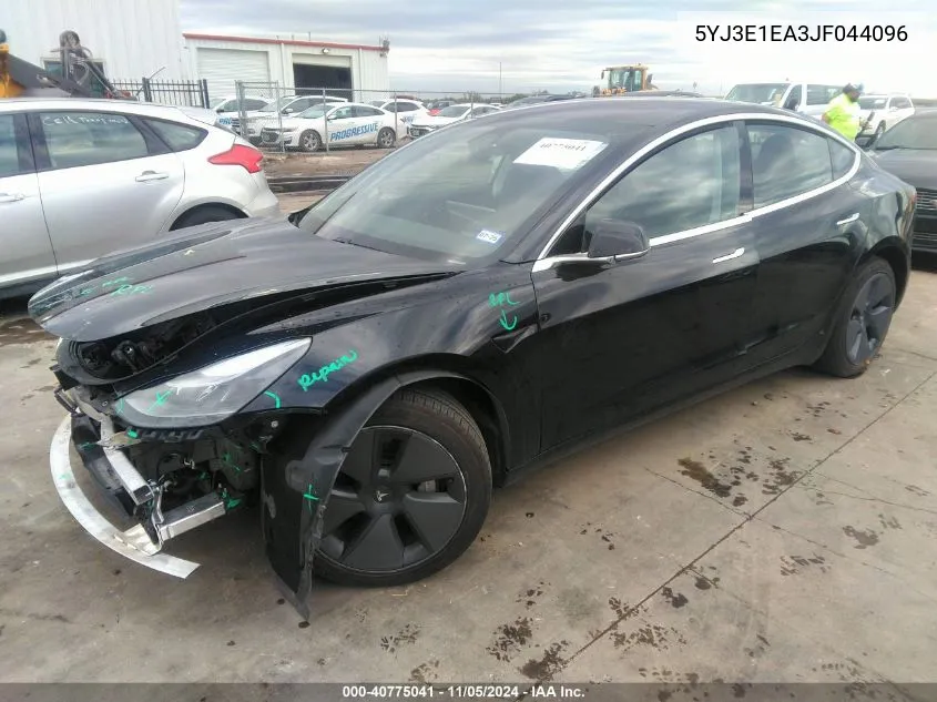 2018 Tesla Model 3 Long Range/Mid Range VIN: 5YJ3E1EA3JF044096 Lot: 40775041