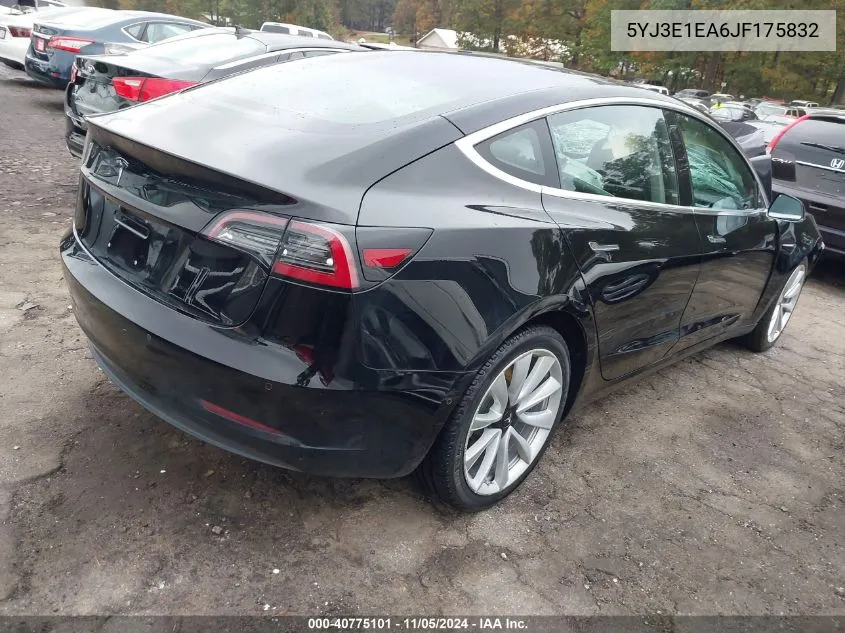 2018 Tesla Model 3 Long Range/Mid Range VIN: 5YJ3E1EA6JF175832 Lot: 40775101