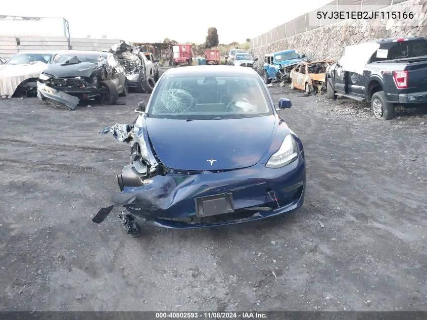 2018 Tesla Model 3 Long Range/Performance VIN: 5YJ3E1EB2JF115166 Lot: 40802593