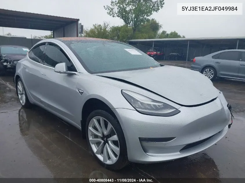 2018 Tesla Model 3 Long Range/Mid Range VIN: 5YJ3E1EA2JF049984 Lot: 40808443