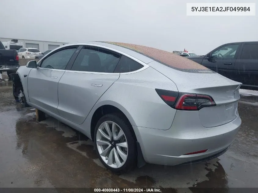 2018 Tesla Model 3 Long Range/Mid Range VIN: 5YJ3E1EA2JF049984 Lot: 40808443