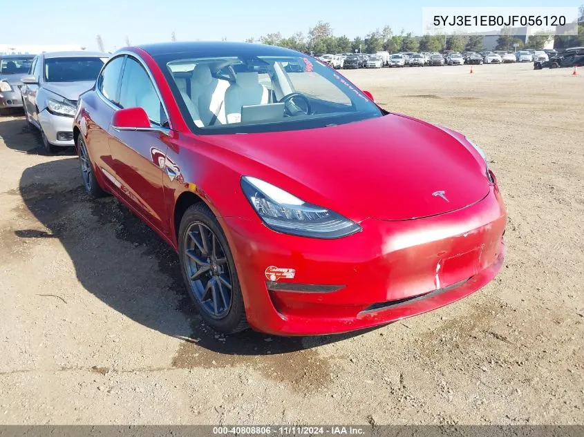 2018 Tesla Model 3 VIN: 5YJ3E1EB0JF056120 Lot: 40808806