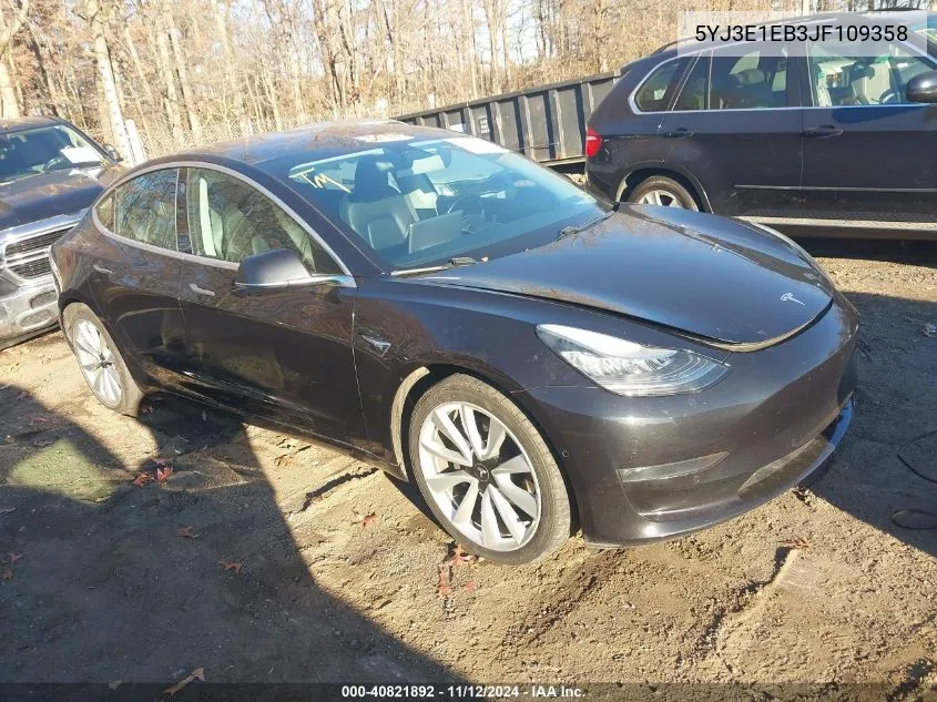 2018 Tesla Model 3 Long Range/Performance VIN: 5YJ3E1EB3JF109358 Lot: 40821892