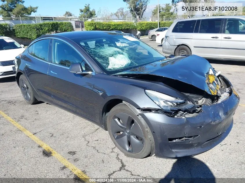 2018 Tesla Model 3 Long Range/Mid Range VIN: 5YJ3E1EA8JF102008 Lot: 40824356