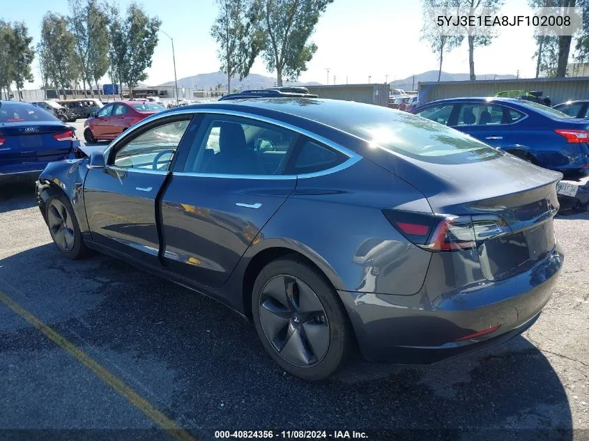 2018 Tesla Model 3 Long Range/Mid Range VIN: 5YJ3E1EA8JF102008 Lot: 40824356