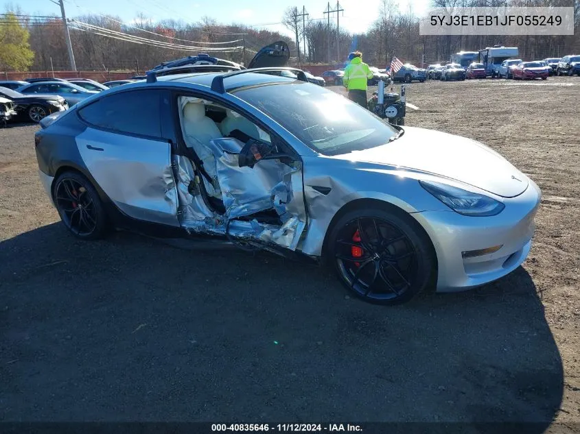 2018 Tesla Model 3 Long Range/Performance VIN: 5YJ3E1EB1JF055249 Lot: 40835646