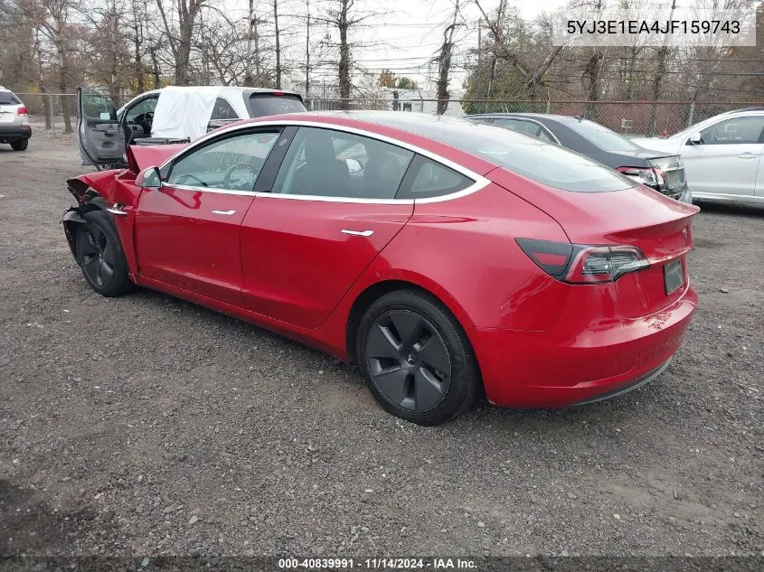 2018 Tesla Model 3 Long Range/Mid Range VIN: 5YJ3E1EA4JF159743 Lot: 40839991