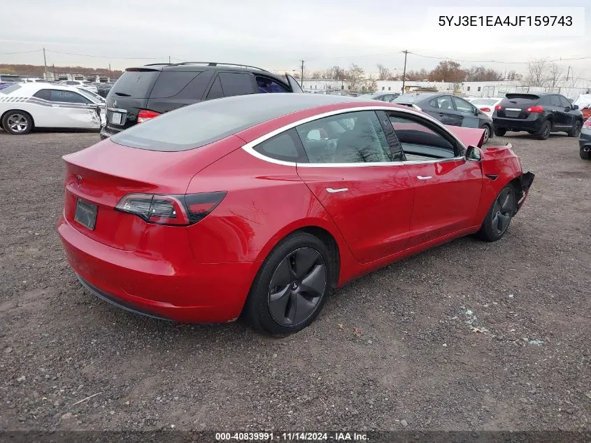 2018 Tesla Model 3 Long Range/Mid Range VIN: 5YJ3E1EA4JF159743 Lot: 40839991