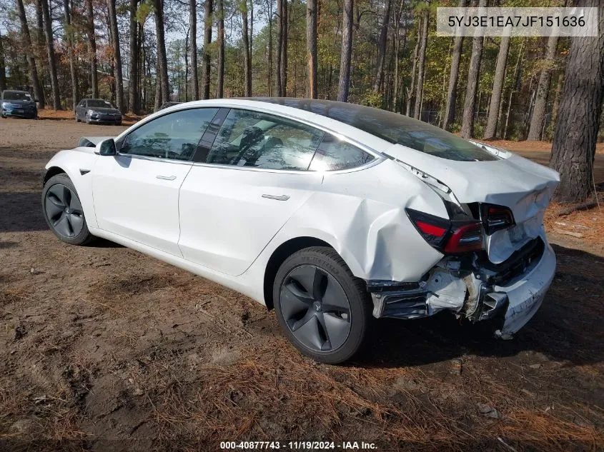 2018 Tesla Model 3 Long Range/Mid Range VIN: 5YJ3E1EA7JF151636 Lot: 40877743