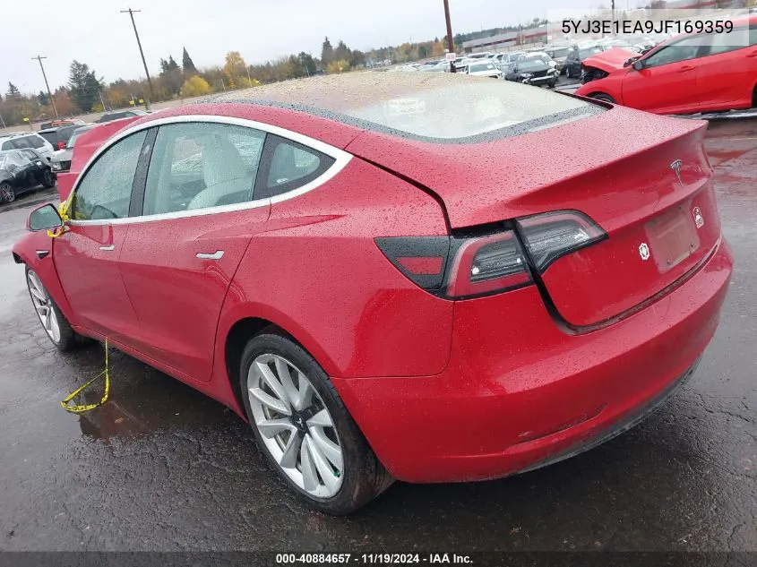 2018 Tesla Model 3 Long Range/Performance VIN: 5YJ3E1EA9JF169359 Lot: 40884657