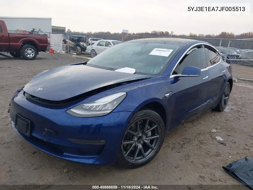 2018 Tesla Model 3 Long Range/Mid Range VIN: 5YJ3E1EA7JF005513 Lot: 40888859