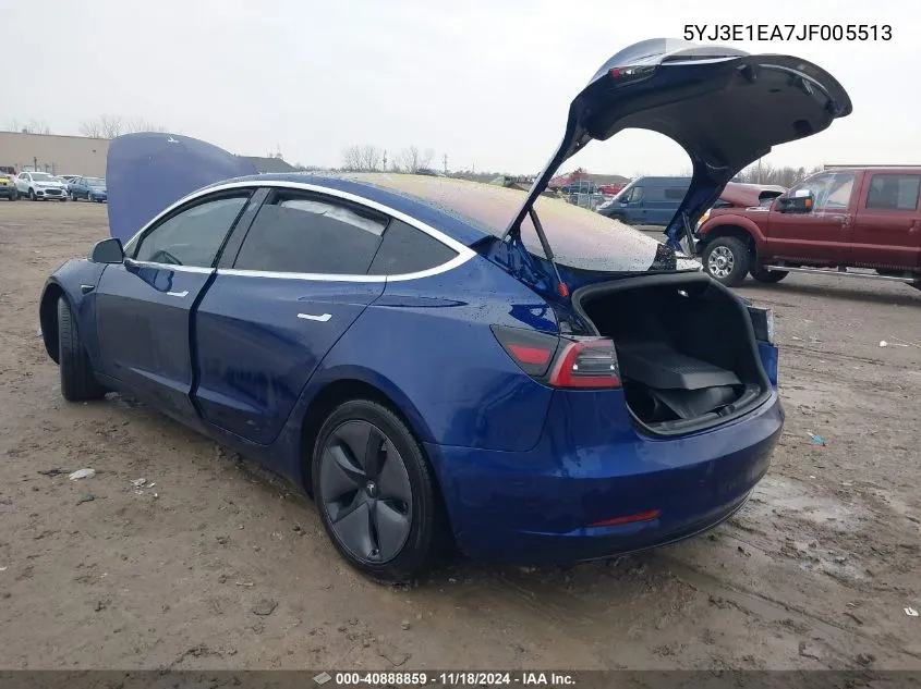 2018 Tesla Model 3 Long Range/Mid Range VIN: 5YJ3E1EA7JF005513 Lot: 40888859