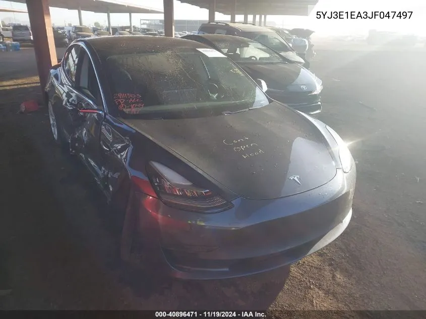 2018 Tesla Model 3 Long Range/Mid Range VIN: 5YJ3E1EA3JF047497 Lot: 40896471