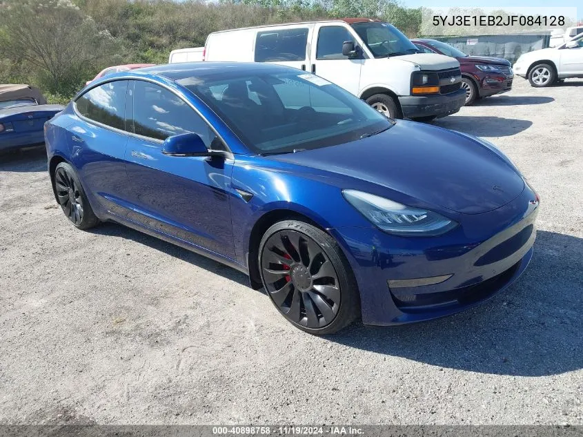 2018 Tesla Model 3 Long Range/Performance VIN: 5YJ3E1EB2JF084128 Lot: 40898758