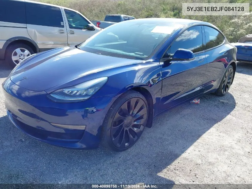 2018 Tesla Model 3 Long Range/Performance VIN: 5YJ3E1EB2JF084128 Lot: 40898758