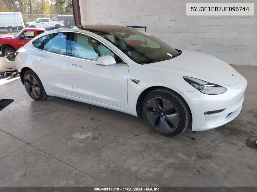 2018 Tesla Model 3 Long Range/Performance VIN: 5YJ3E1EB7JF096744 Lot: 40917810