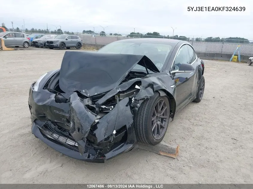 2019 Tesla Model 3 VIN: 5YJ3E1EA0KF324639 Lot: 12067486