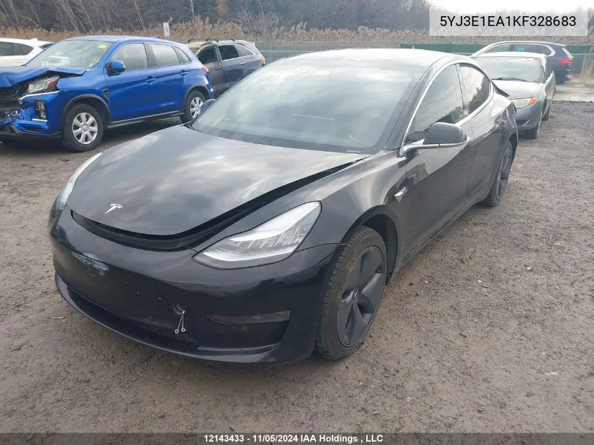 2019 Tesla Model 3 VIN: 5YJ3E1EA1KF328683 Lot: 12143433