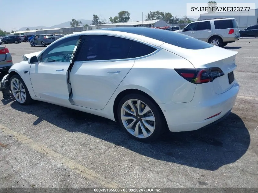 2019 Tesla Model 3 Long Range/Mid Range/Standard Range/Standard Range Plus VIN: 5YJ3E1EA7KF323777 Lot: 39195588