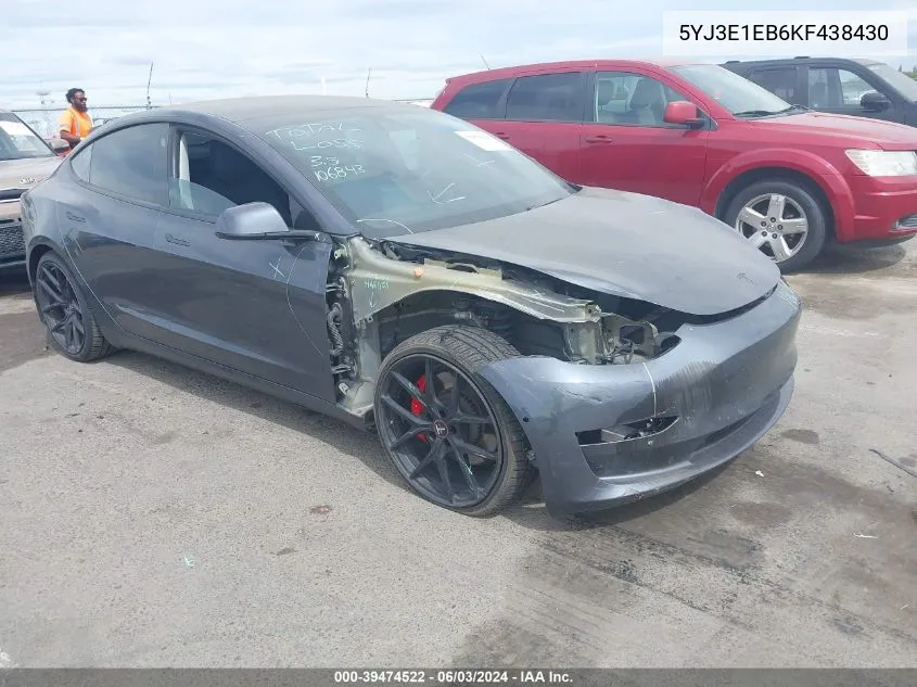 5YJ3E1EB6KF438430 2019 Tesla Model 3 Long Range/Performance