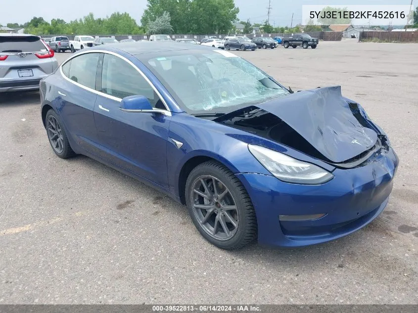 5YJ3E1EB2KF452616 2019 Tesla Model 3 Long Range/Performance