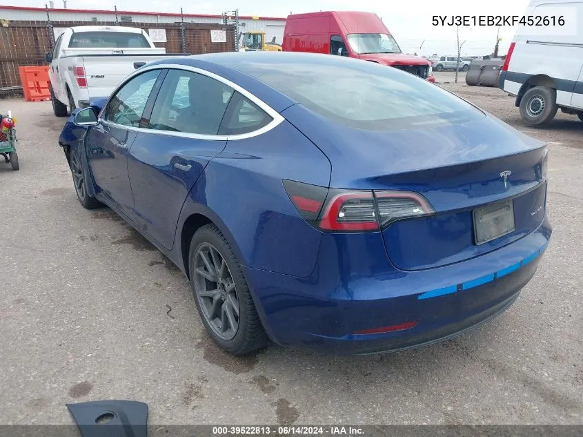 5YJ3E1EB2KF452616 2019 Tesla Model 3 Long Range/Performance