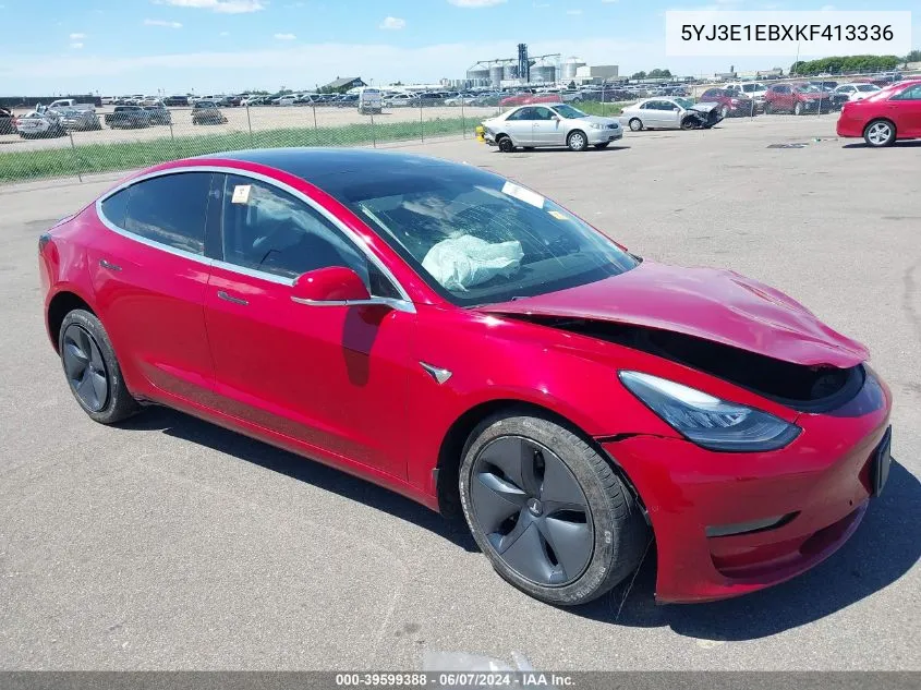 2019 Tesla Model 3 Long Range/Performance VIN: 5YJ3E1EBXKF413336 Lot: 39599388