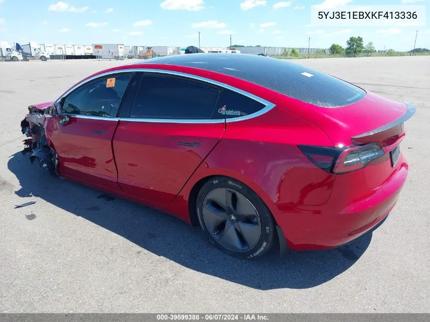 2019 Tesla Model 3 Long Range/Performance VIN: 5YJ3E1EBXKF413336 Lot: 39599388