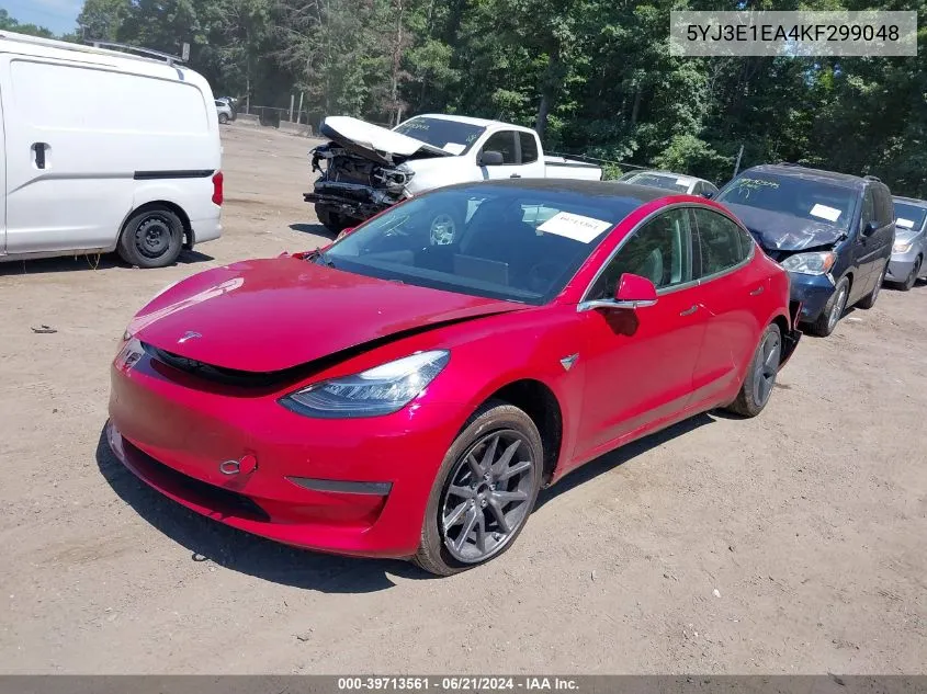 2019 Tesla Model 3 Long Range/Mid Range/Standard Range/Standard Range Plus VIN: 5YJ3E1EA4KF299048 Lot: 39713561