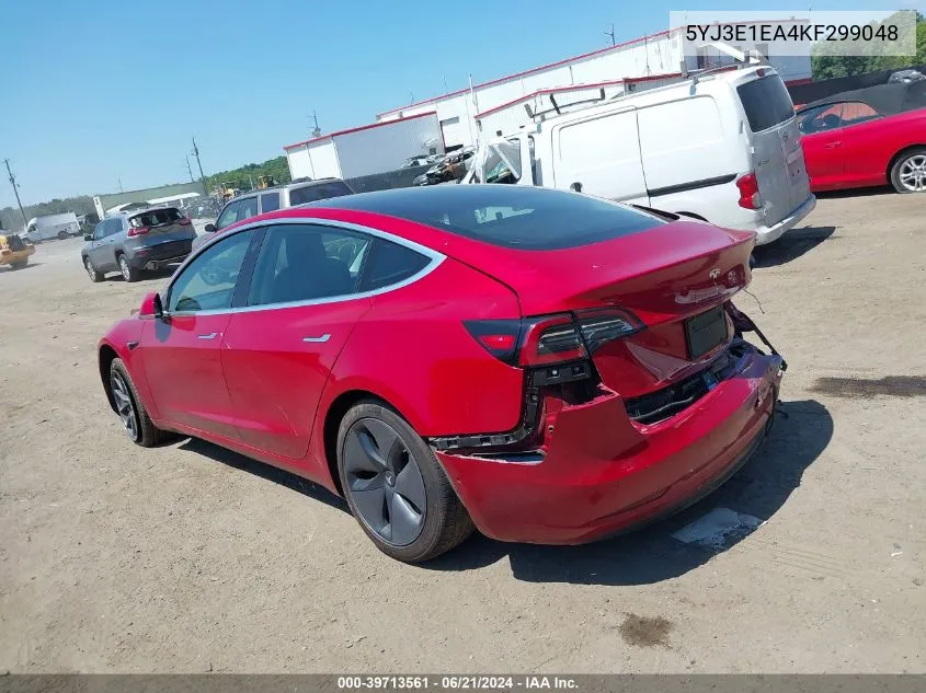 2019 Tesla Model 3 Long Range/Mid Range/Standard Range/Standard Range Plus VIN: 5YJ3E1EA4KF299048 Lot: 39713561